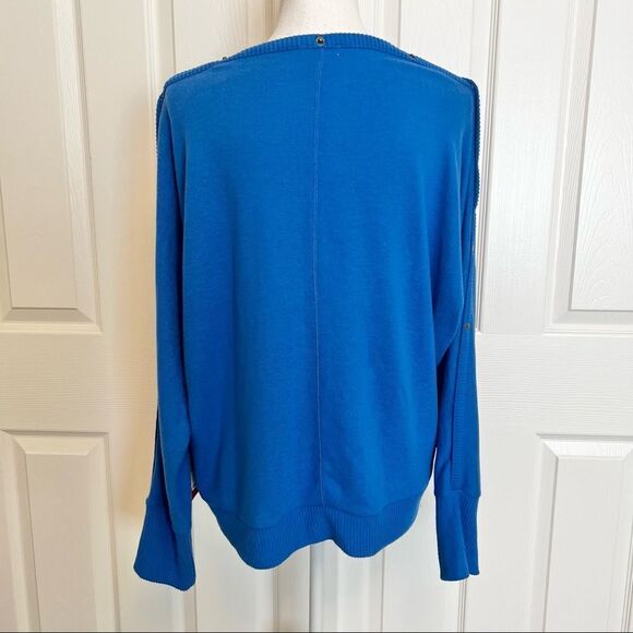 Vince Camuto Cozy Dolman Sleeve Sweater in Metro Blue Medium - Picture 5 of 10